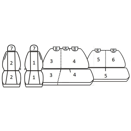 Pokrowce Miarowe do Dacia Lodgy (7 foteli) ( 2012 - ... )