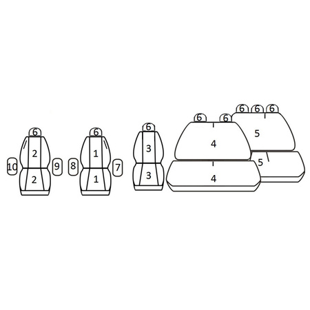 Pokrowce Miarowe do VW T5 (8 osobowy) ( 2003 - 2015 )