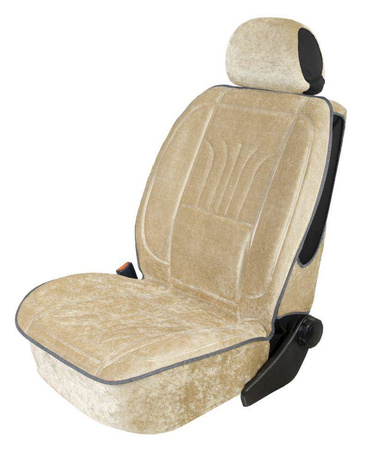 Pokrowiec Ergonomiczny na przedni fotel roz."XL"welur beż