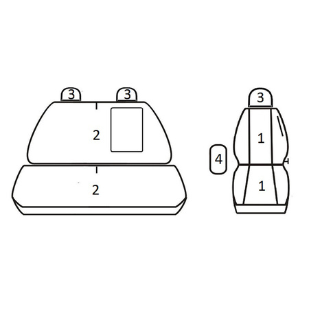 Pokrowce Miarowe do Citroen Jumper; Fiat Ducato; Peugeot Boxer (2+1) ( 2006 - ... ) po FL ( 2017 - ... )