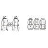Pokrowce Miarowe do Citroen Berlingo II; Peugeot Partner II (5 foteli ) ( 2009 - ... )