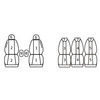 Pokrowce Miarowe do Peugeot 307 I SW (5 foteli) ( 2001 - 2008 )