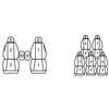 Pokrowce Miarowe do Ford Galaxy I; Seat Alhambra I; VW Sharan I (7 foteli) ( 1996 - 2010 )