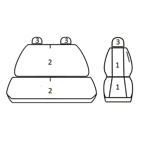 Pokrowce Miarowe do Citroen Jumper; Fiat Ducato; Peugeot Boxer (2+1) ( 1994 - 2006 )