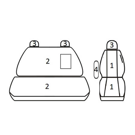 Pokrowce Miarowe do Mercedes Sprinter II ( 2006 - ...  ); VW Crafter ( 2006 - 2016 ) (2+1) 