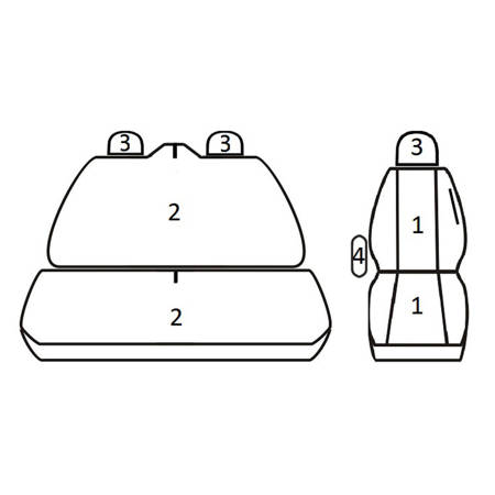 Pokrowce Miarowe do Renault Trafic; Opel Vivaro; Nissan Primastar (2+1) ( 2001-2014 )